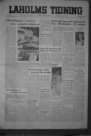 Förstasidan, Torsdag 14 januari 1954