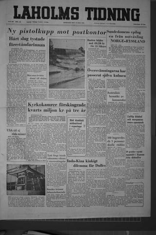 Förstasidan, Onsdag 14 juli 1954