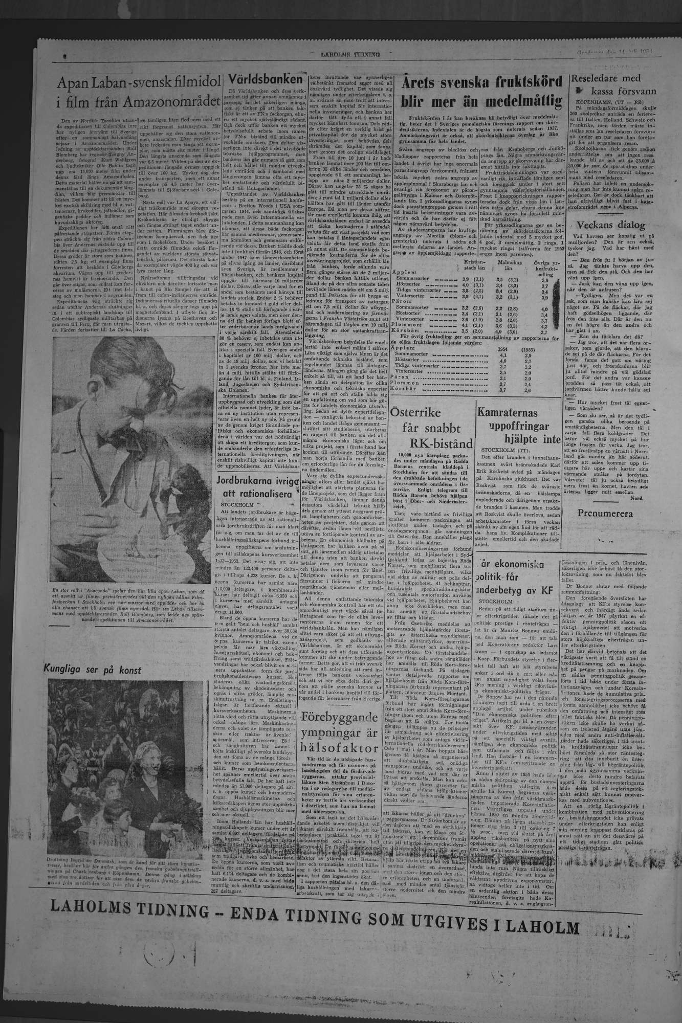 Laholms Tidning Onsdag 14 juli 1954, sida 6