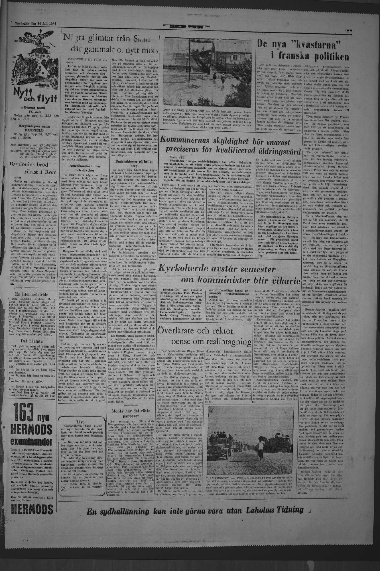 Laholms Tidning Onsdag 14 juli 1954, sida 7