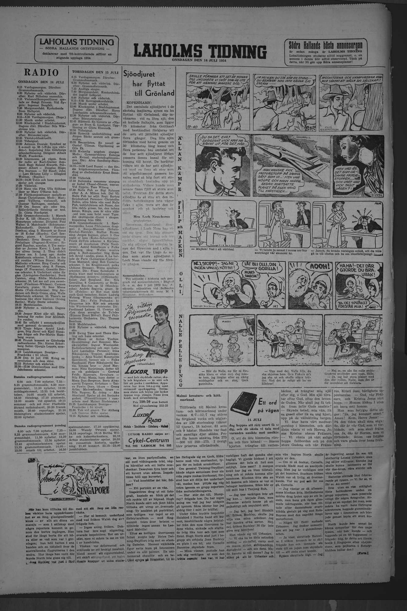 Laholms Tidning Onsdag 14 juli 1954, sida 8
