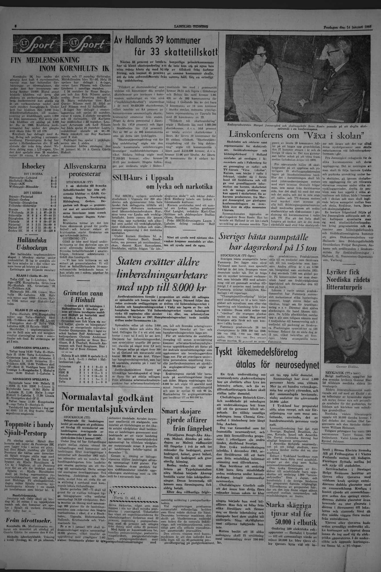 Laholms Tidning Fredag 14 januari 1966, sida 6
