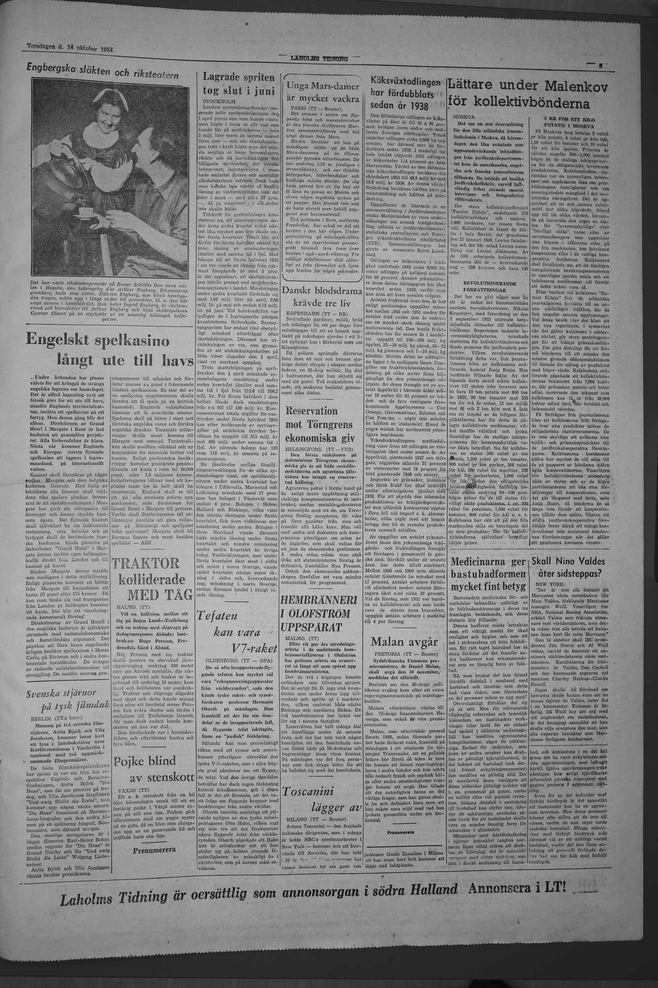 Laholms Tidning Torsdag 14 oktober 1954, sida 5