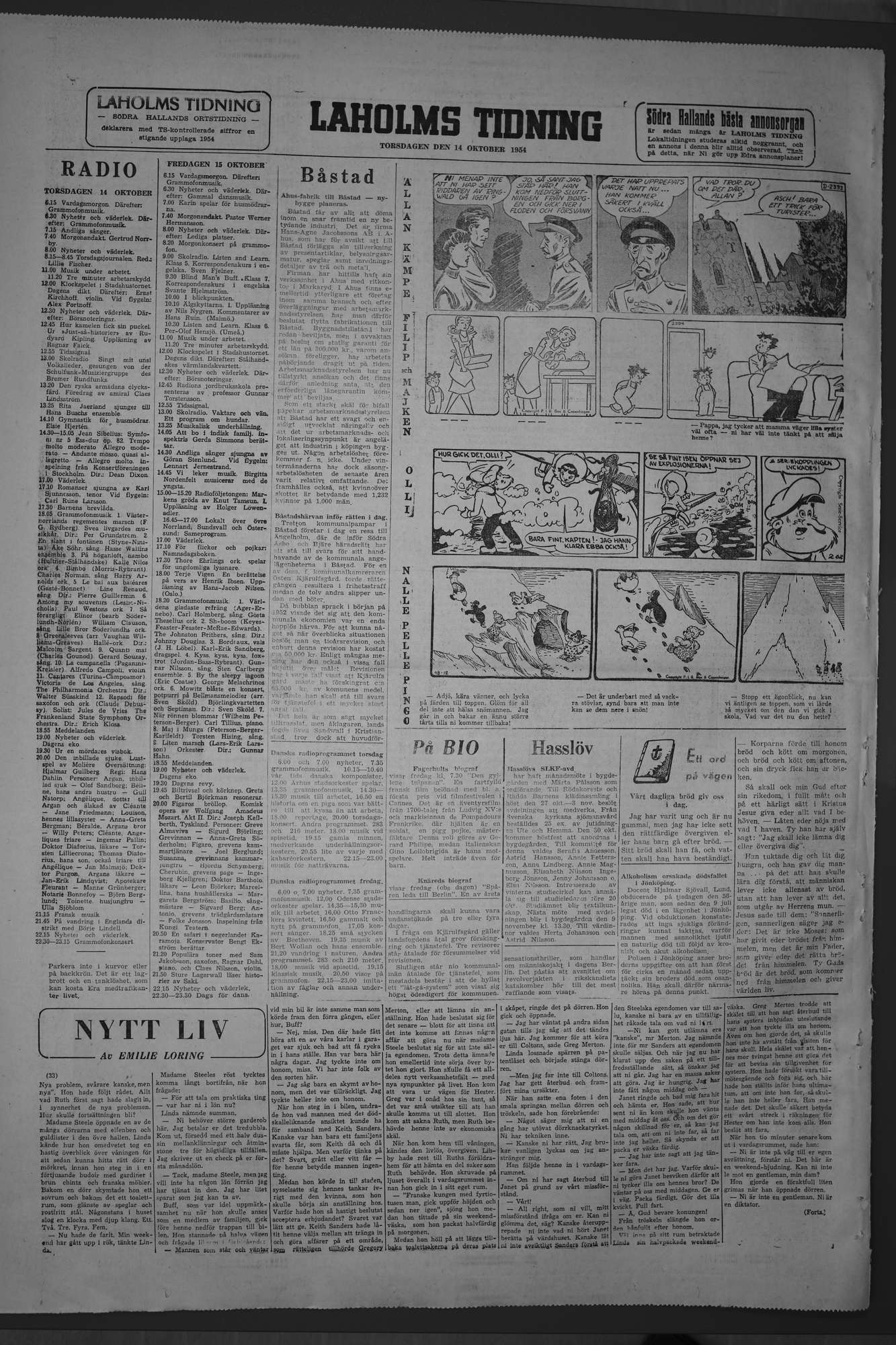 Laholms Tidning Torsdag 14 oktober 1954, sida 8