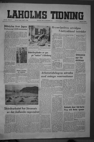 Förstasidan, Tisdag 14 september 1954