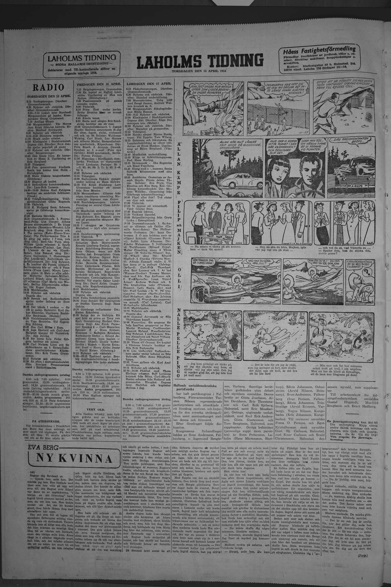 Laholms Tidning Torsdag 15 april 1954, sida 8