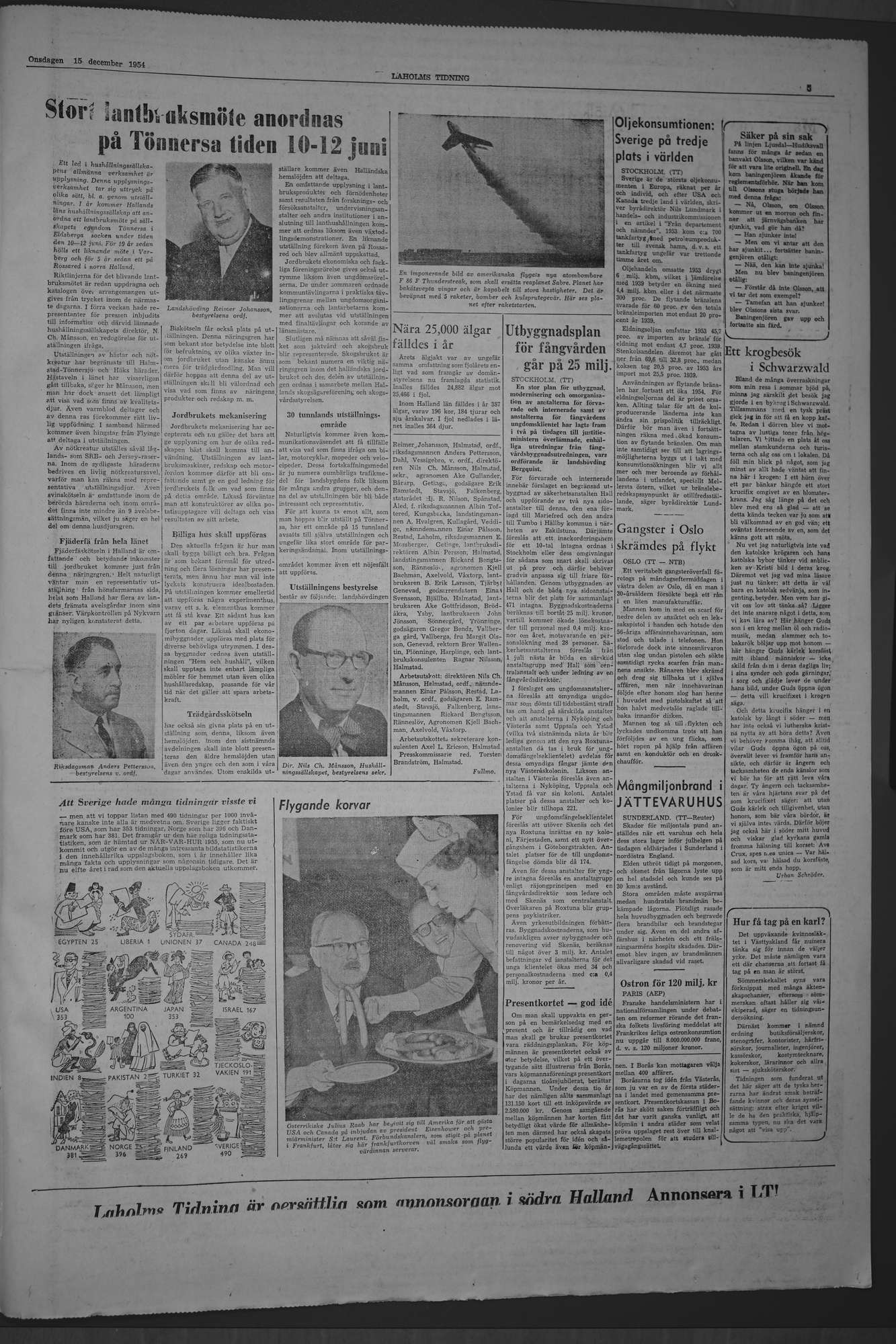 Laholms Tidning Onsdag 15 december 1954, sida 5