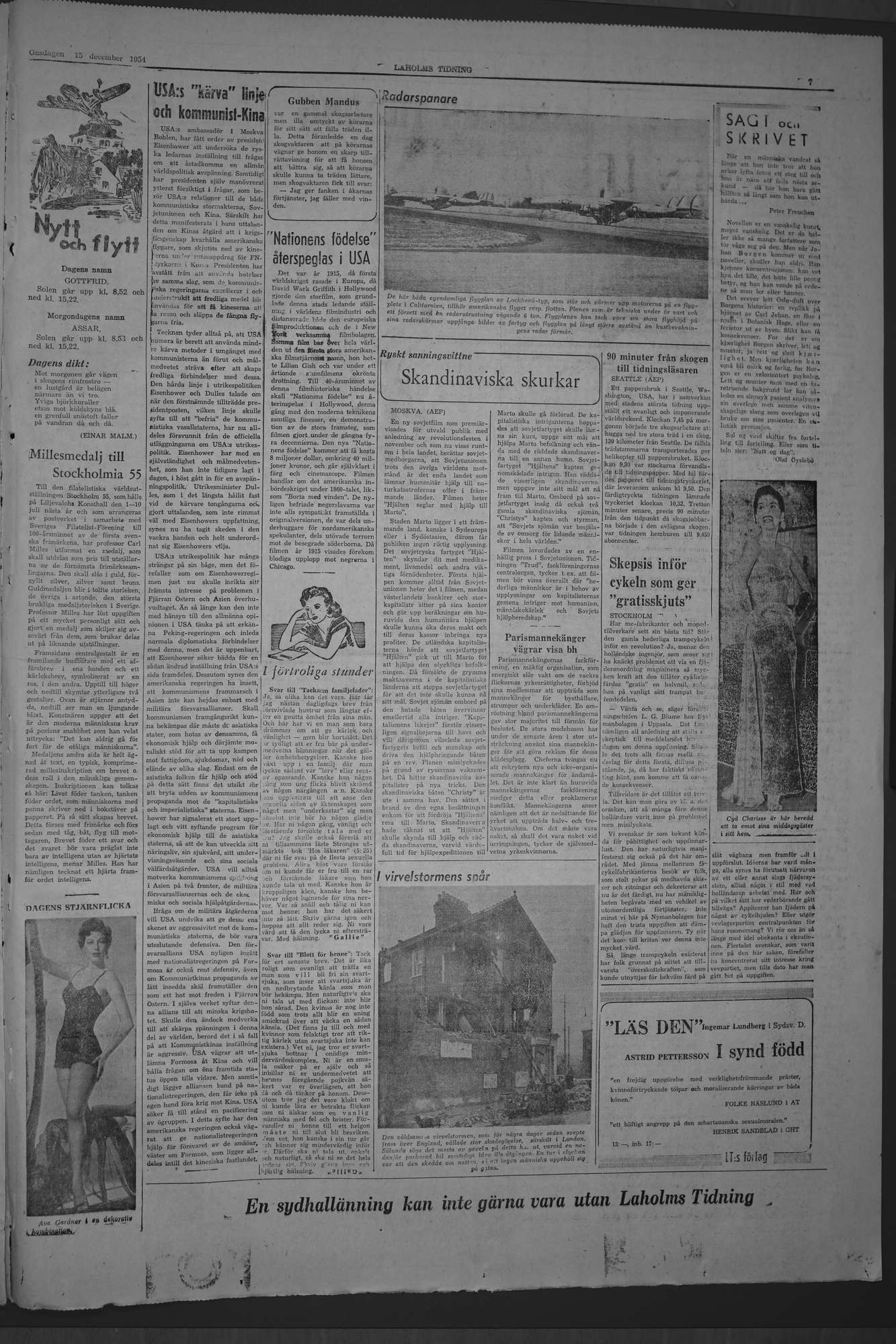 Laholms Tidning Onsdag 15 december 1954, sida 7