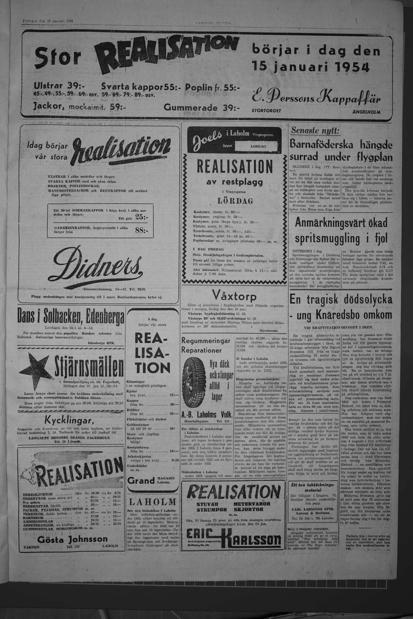 Laholms Tidning Fredag 15 januari 1954, sida 3