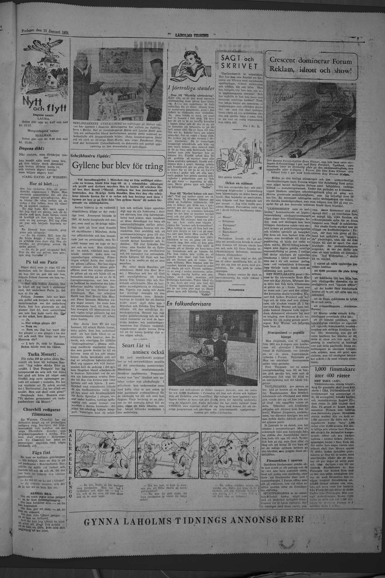 Laholms Tidning Fredag 15 januari 1954, sida 7