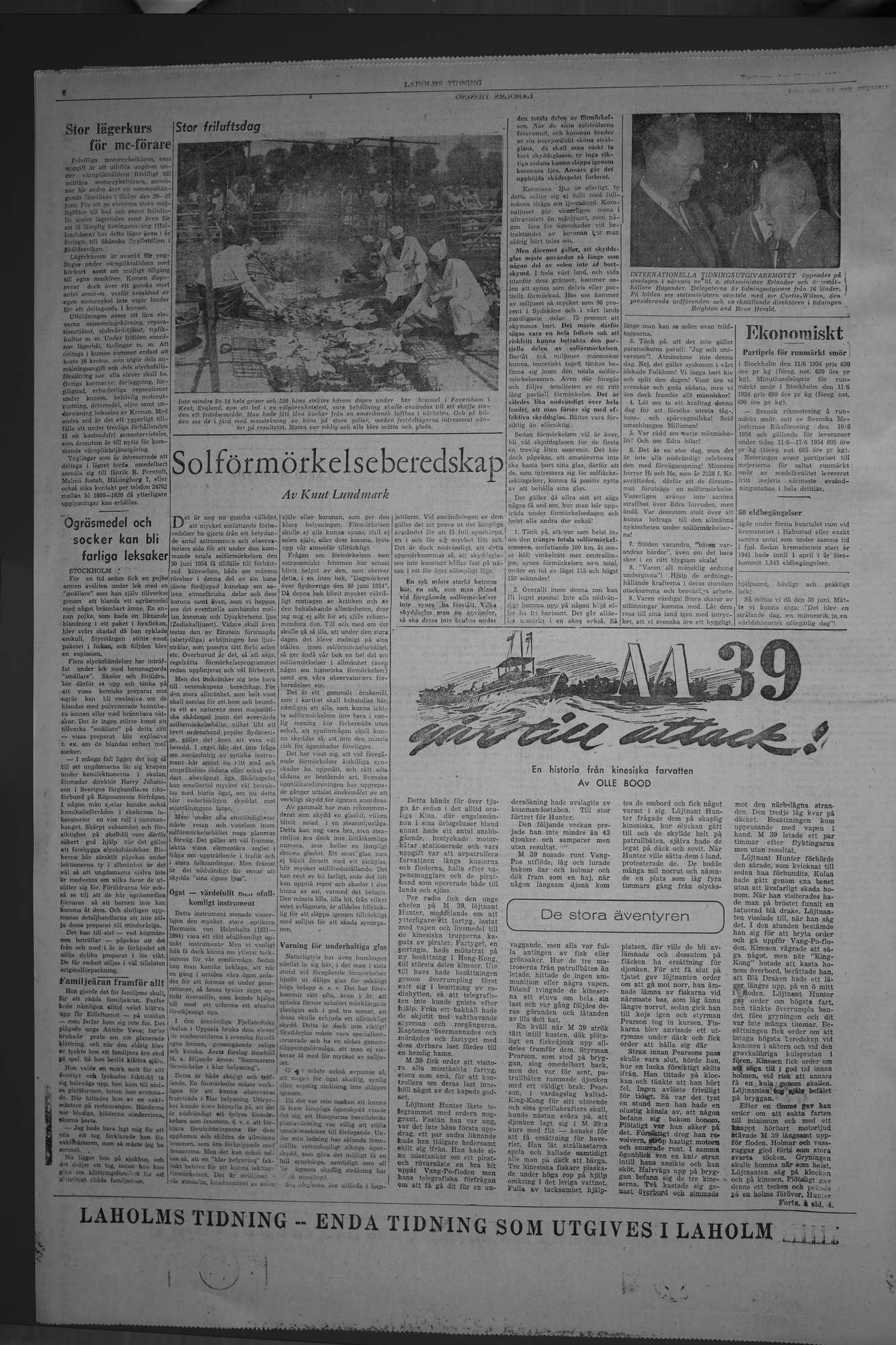 Laholms Tidning Tisdag 15 juni 1954, sida 6