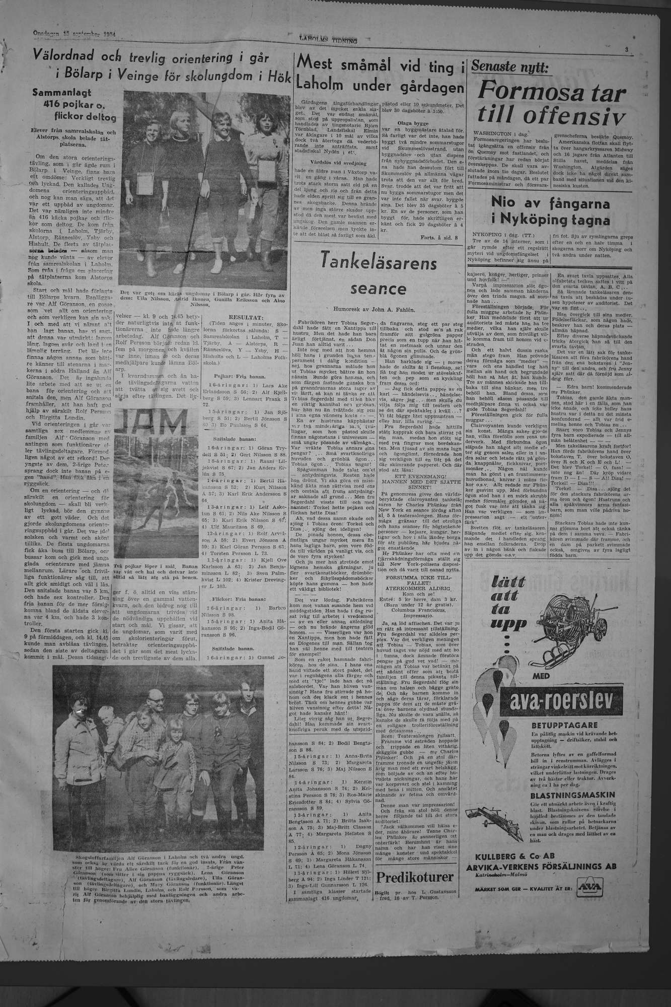 Laholms Tidning Onsdag 15 september 1954, sida 3