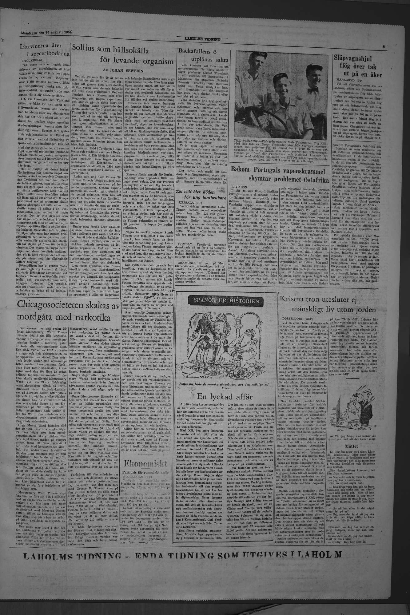 Laholms Tidning Måndag 16 augusti 1954, sida 5