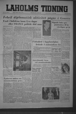 Förstasidan, Fredag 16 juli 1954