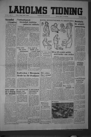 Förstasidan, Onsdag 16 juni 1954