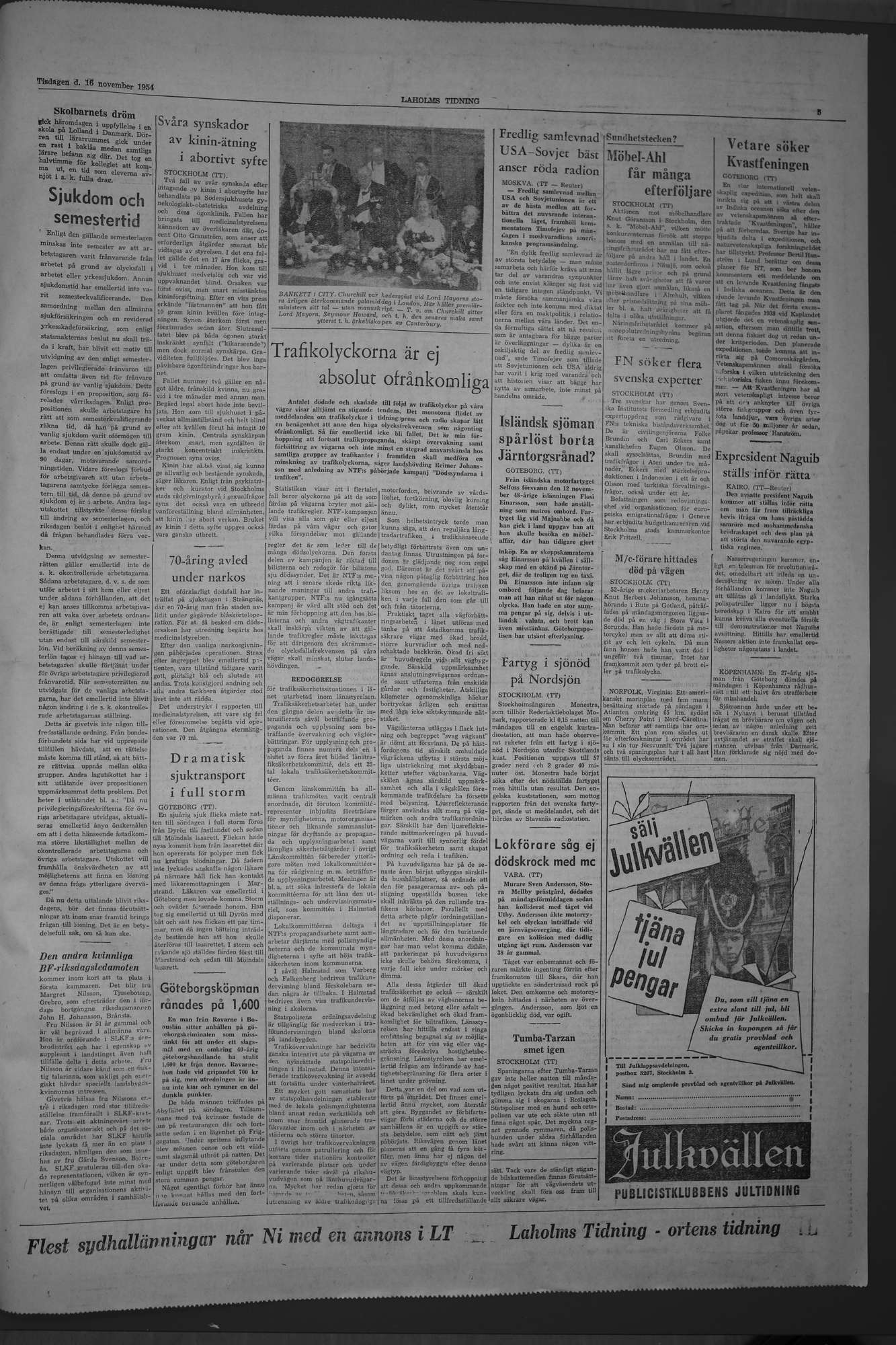 Laholms Tidning Tisdag 16 november 1954, sida 5