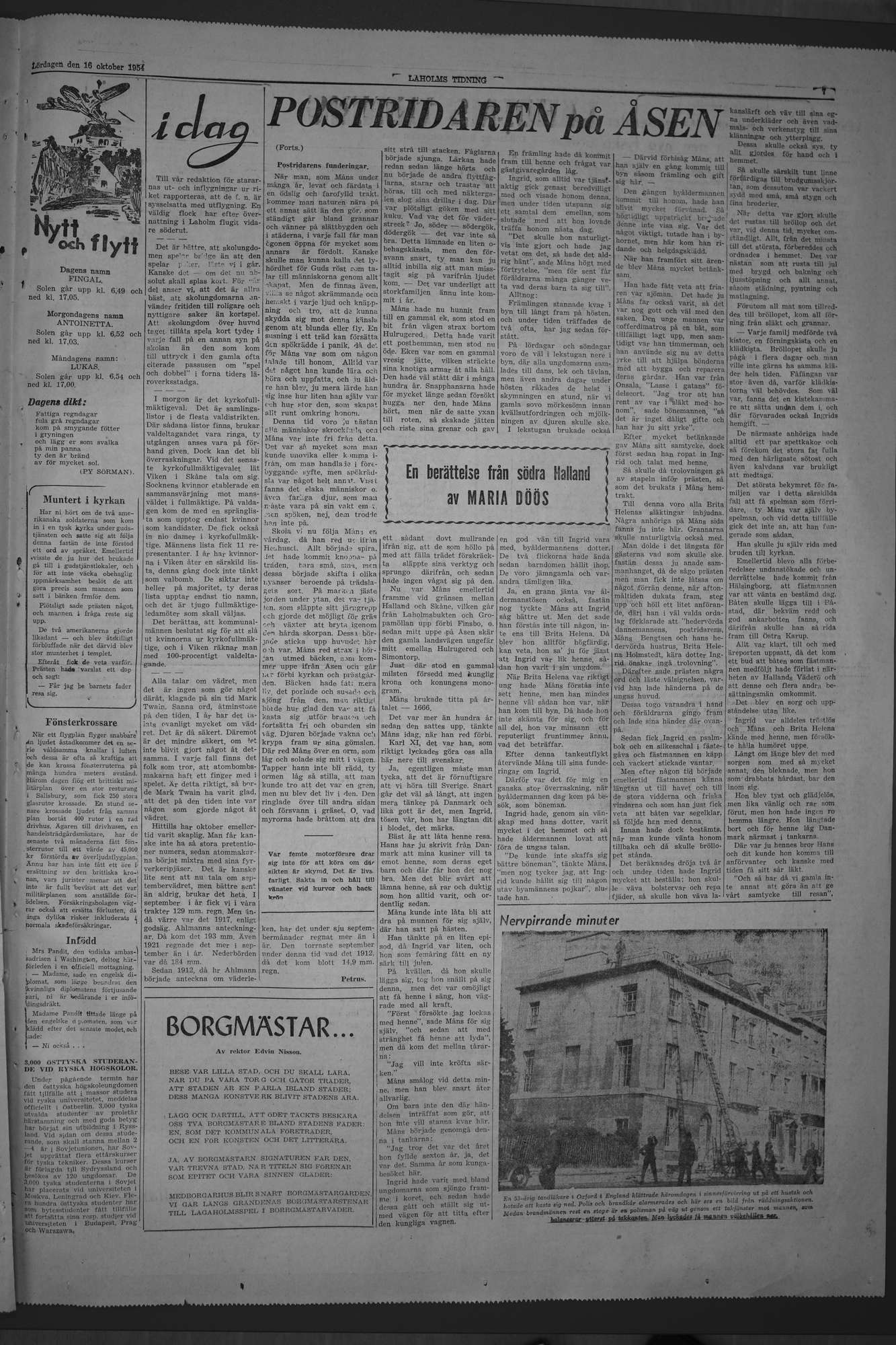 Laholms Tidning Lördag 16 oktober 1954, sida 7