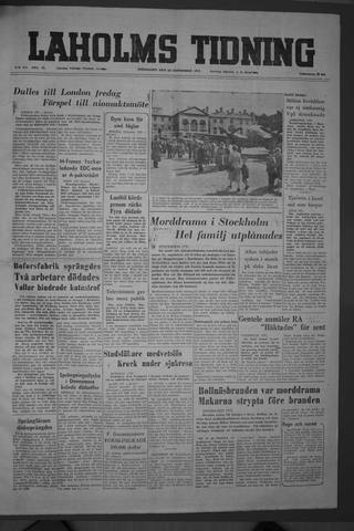 Förstasidan, Torsdag 16 september 1954