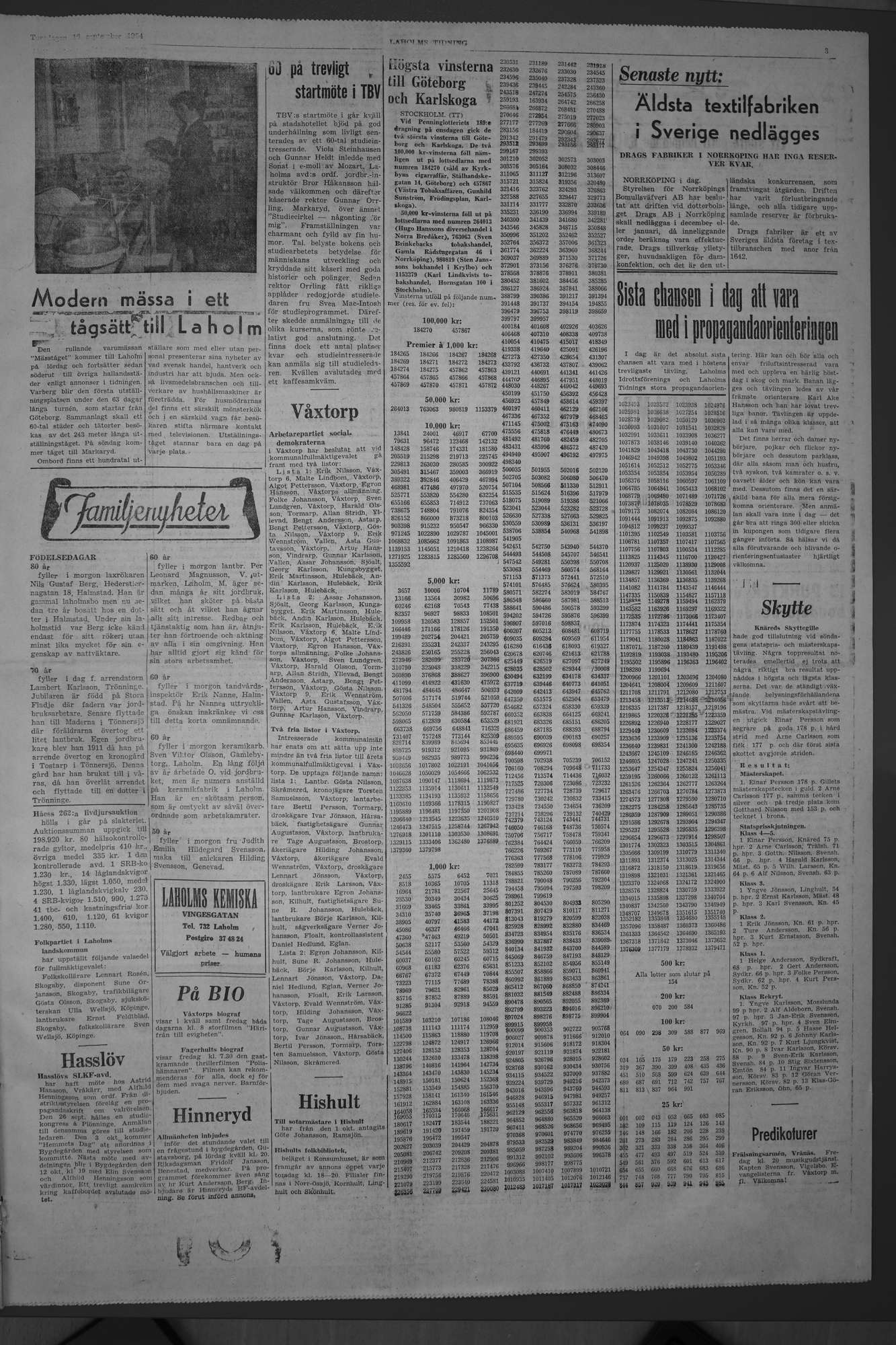 Laholms Tidning Torsdag 16 september 1954, sida 3