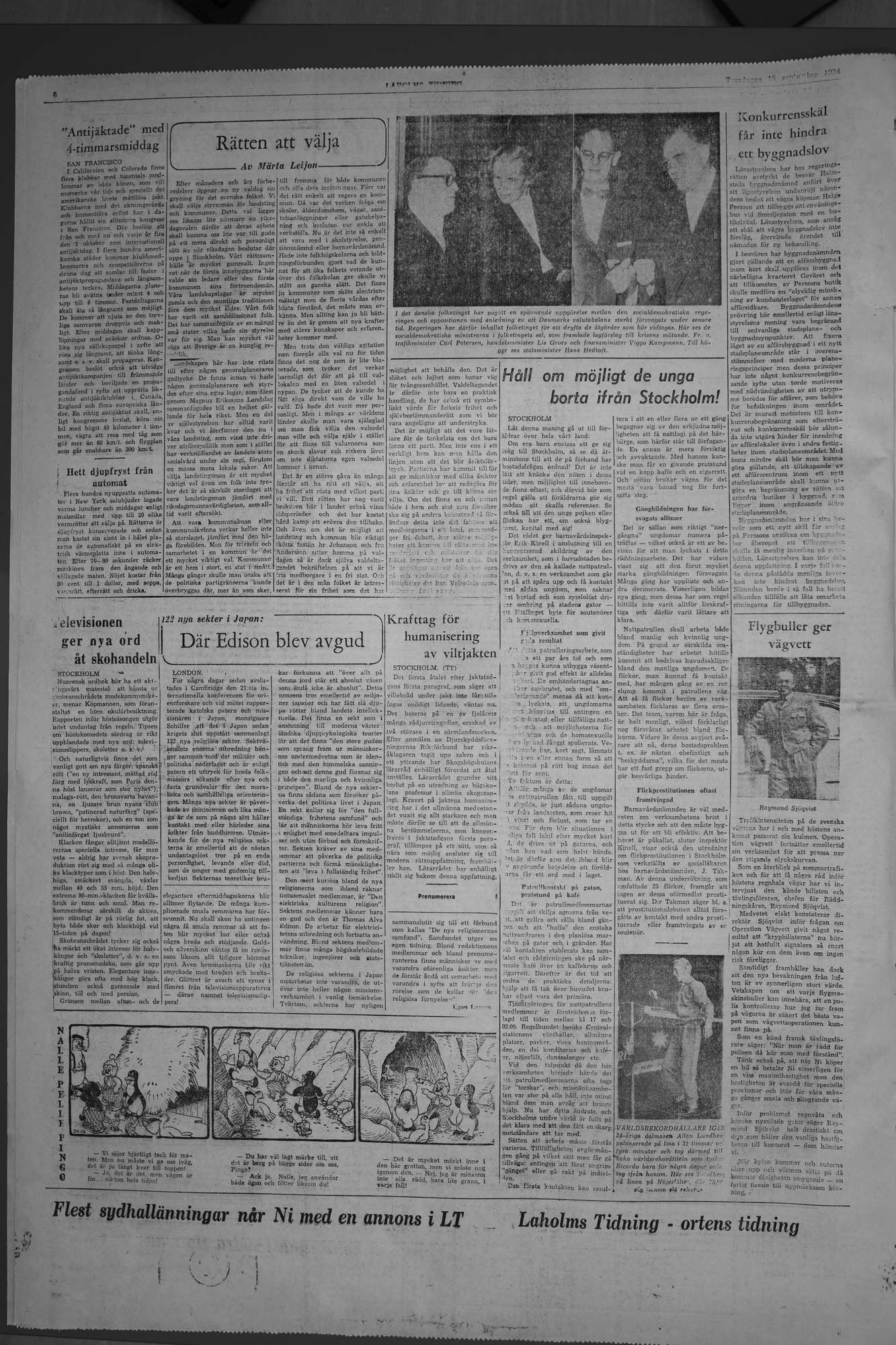 Laholms Tidning Torsdag 16 september 1954, sida 6