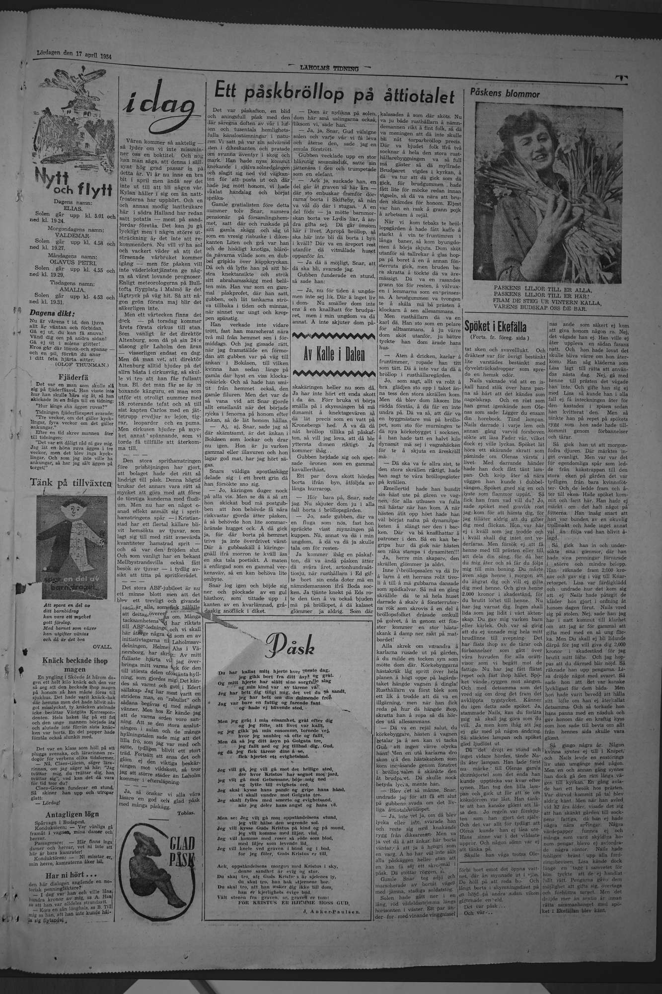 Laholms Tidning Lördag 17 april 1954, sida 7