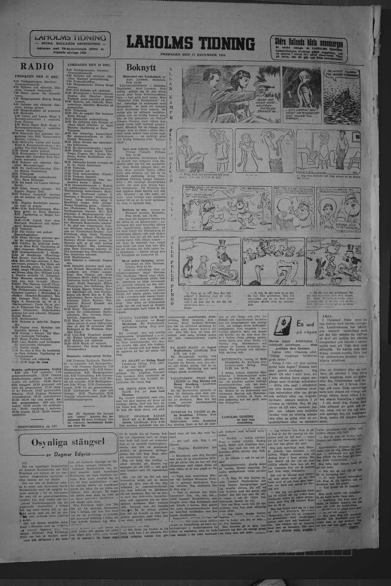Laholms Tidning Fredag 17 december 1954, sida 8