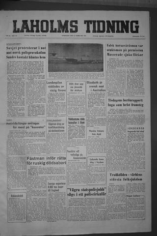Förstasidan, Onsdag 17 februari 1954