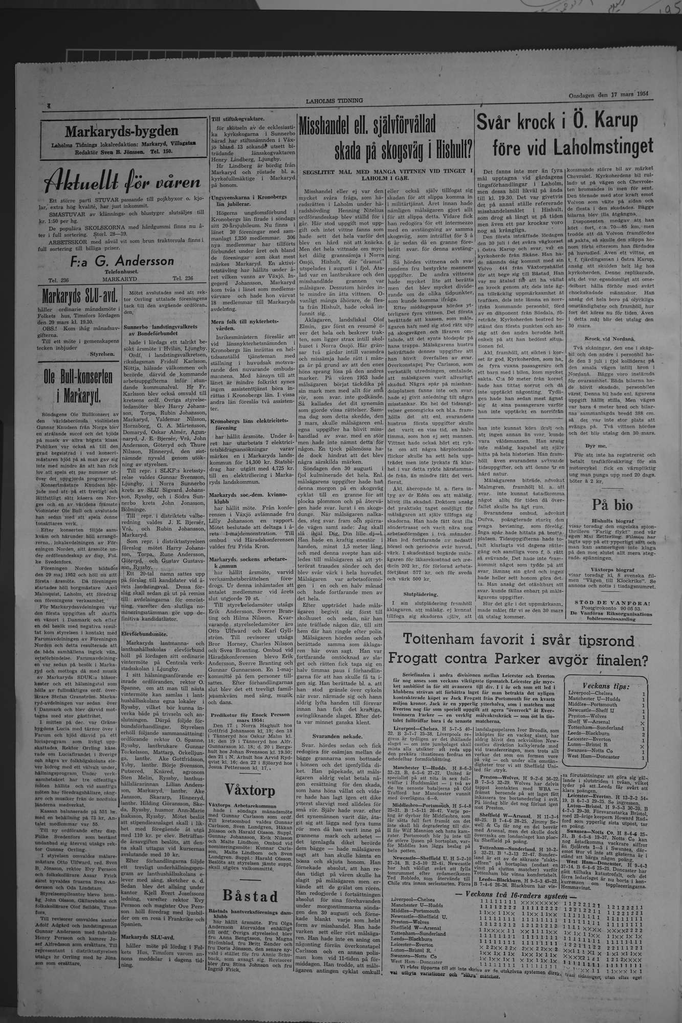 Laholms Tidning Onsdag 17 mars 1954, sida 4