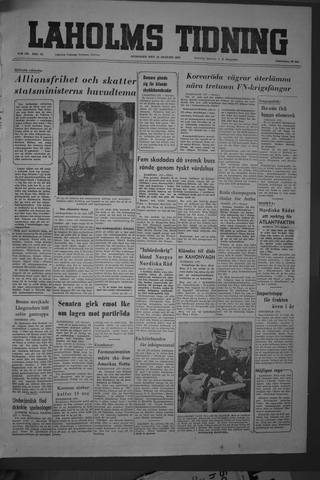 Förstasidan, Onsdag 18 augusti 1954