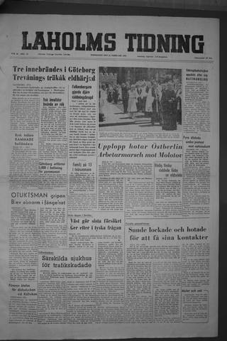 Förstasidan, Torsdag 18 februari 1954