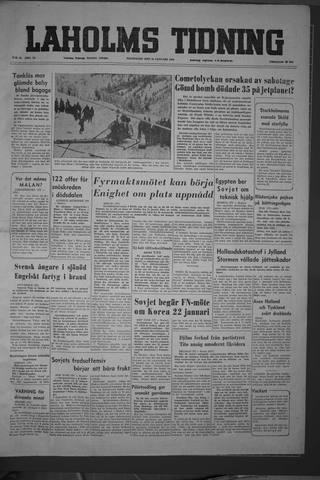 Förstasidan, Måndag 18 januari 1954
