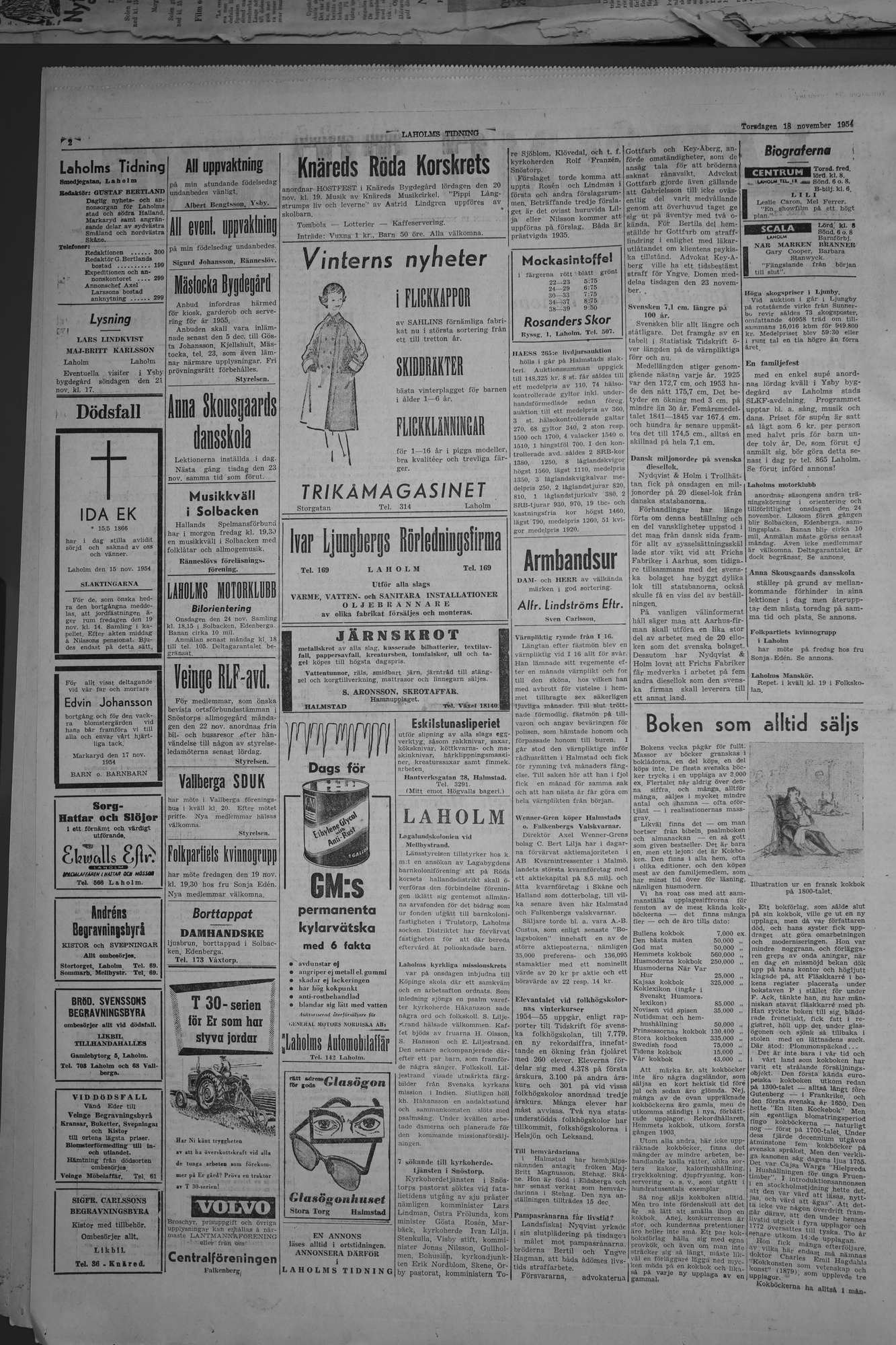 Laholms Tidning Torsdag 18 november 1954, sida 2