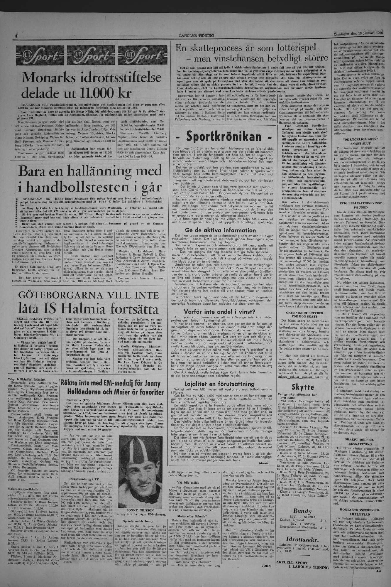 Laholms Tidning Onsdag 19 januari 1966, sida 6