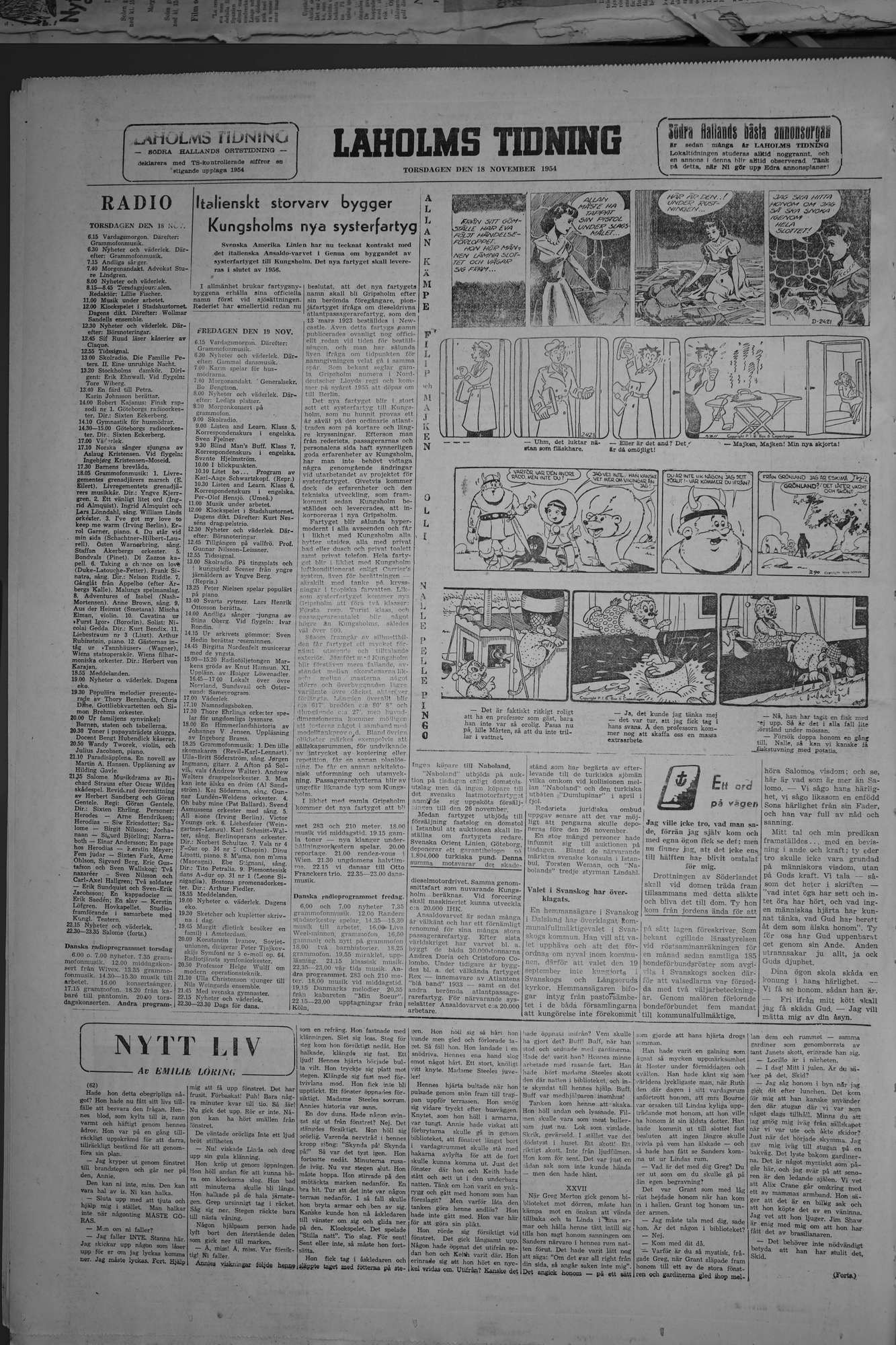 Laholms Tidning Torsdag 18 november 1954, sida 8
