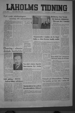 Förstasidan, Lördag 18 september 1954