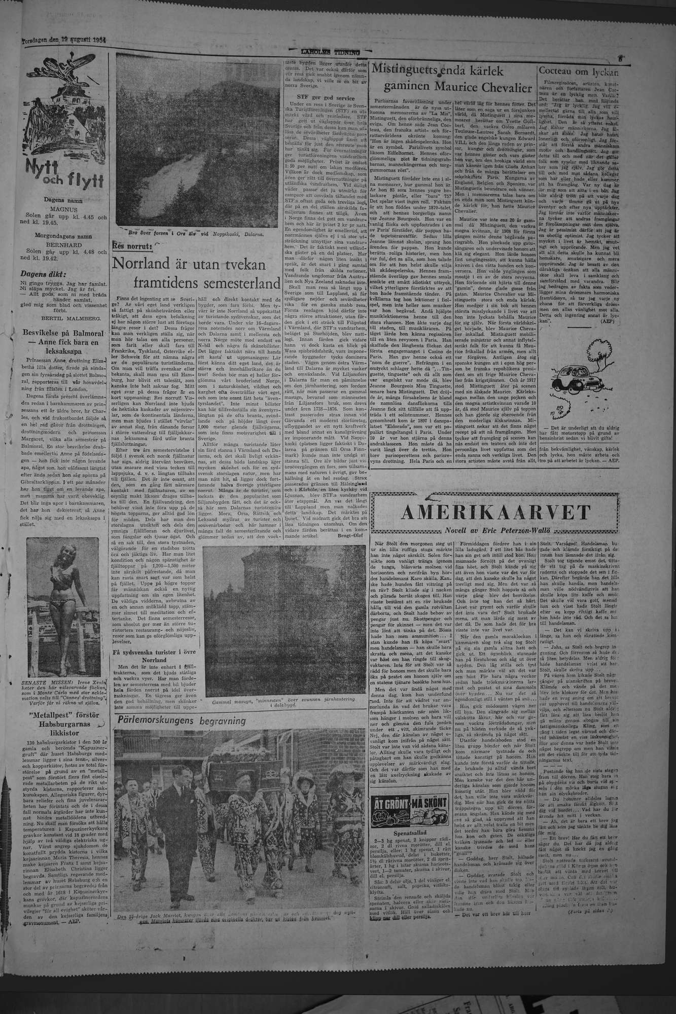 Laholms Tidning Torsdag 19 augusti 1954, sida 5