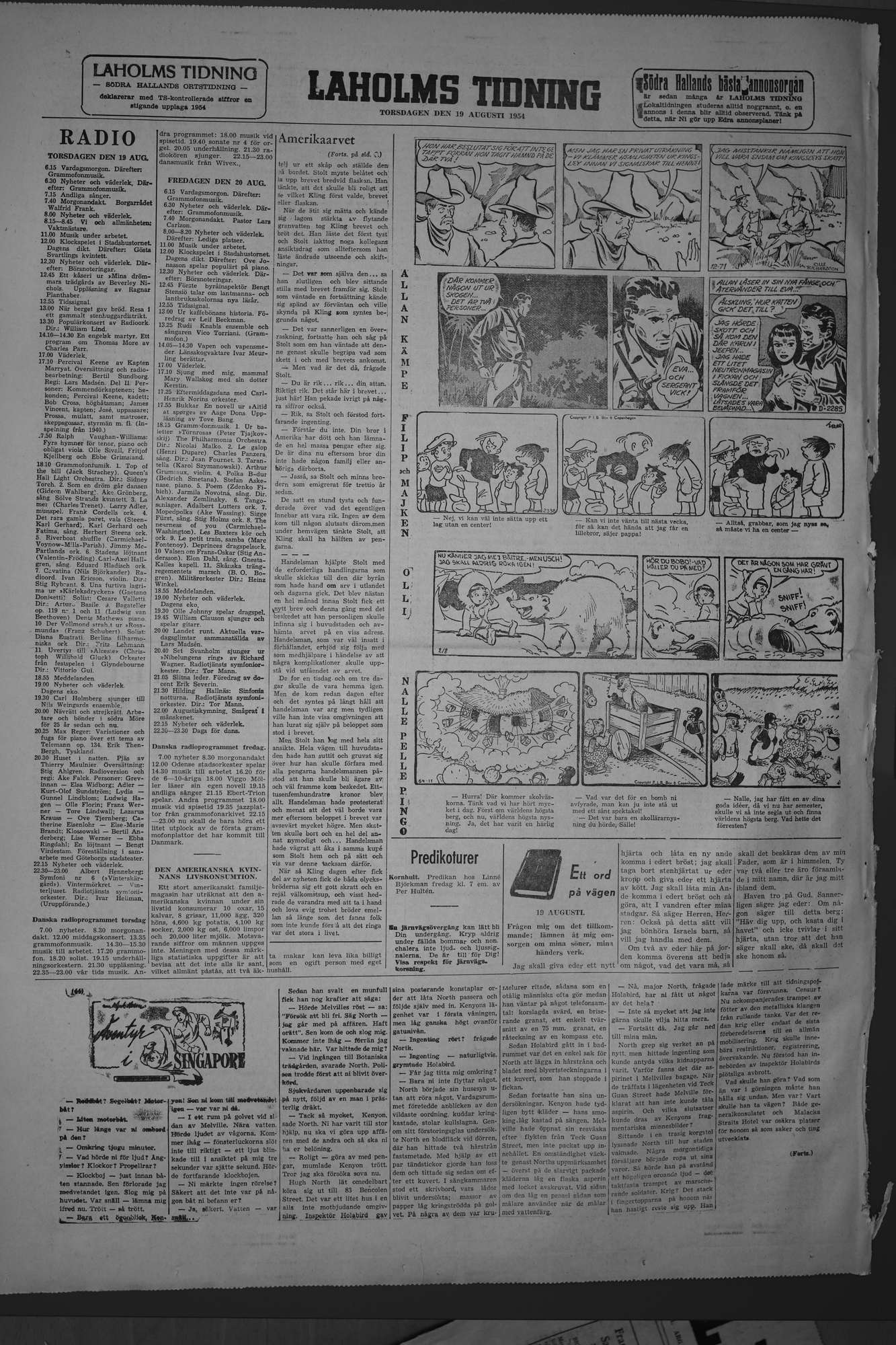 Laholms Tidning Torsdag 19 augusti 1954, sida 6