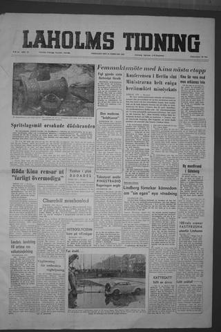 Förstasidan, Fredag 19 februari 1954