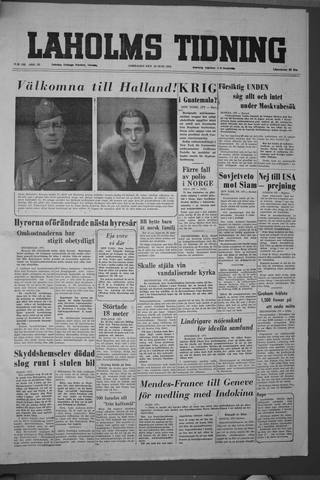 Förstasidan, Lördag 19 juni 1954