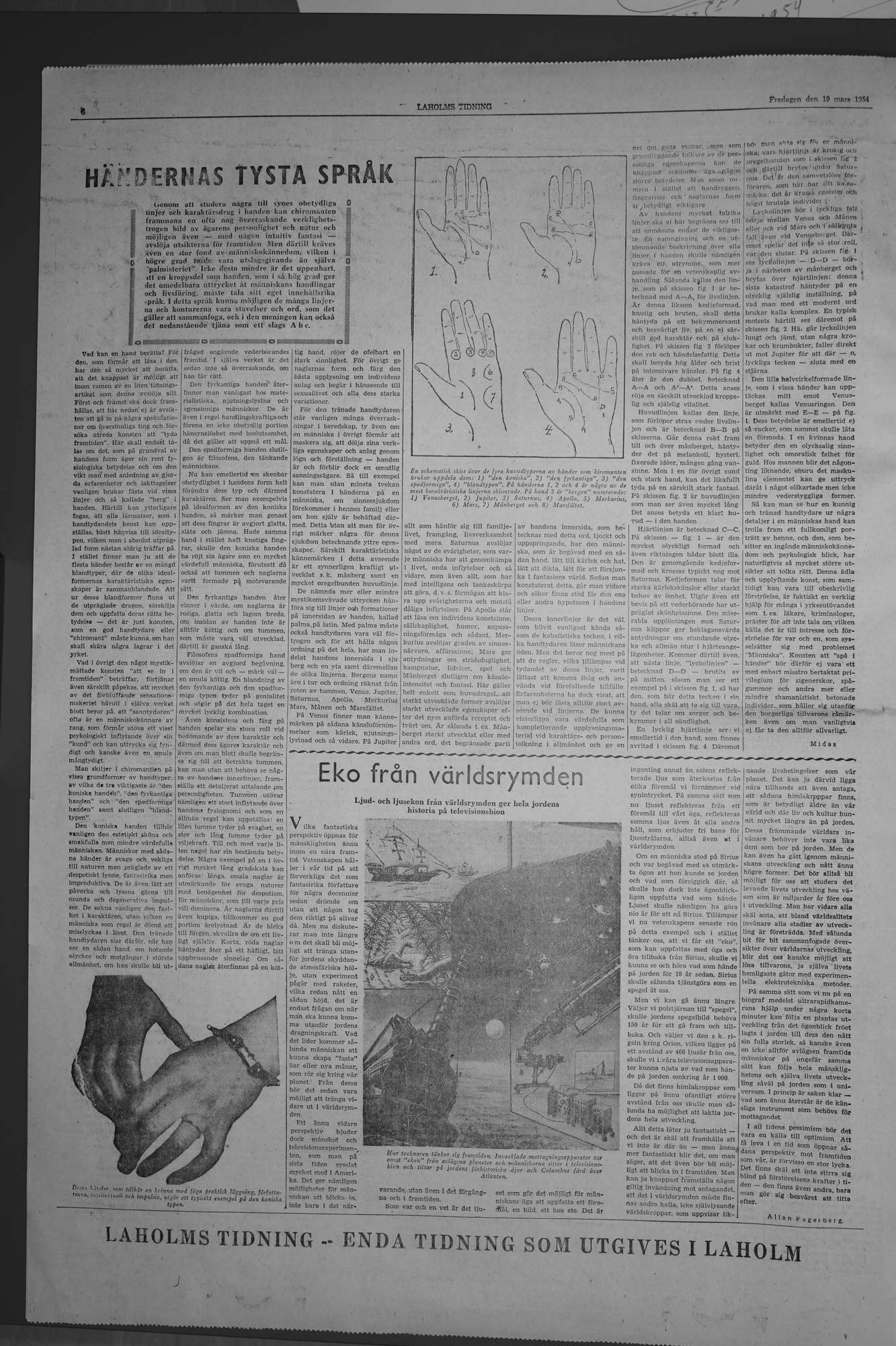 Laholms Tidning Fredag 19 mars 1954, sida 6