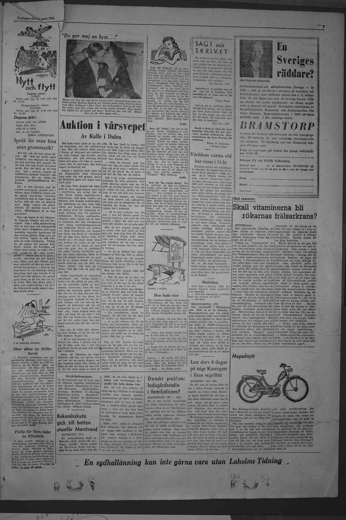 Laholms Tidning Fredag 19 mars 1954, sida 7