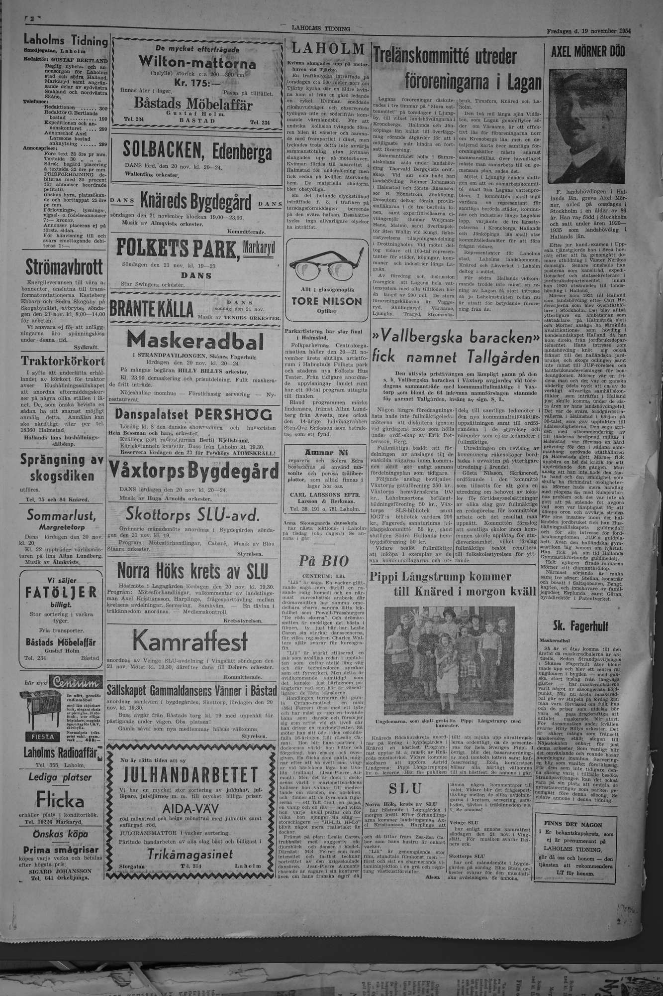 Laholms Tidning Fredag 19 november 1954, sida 2