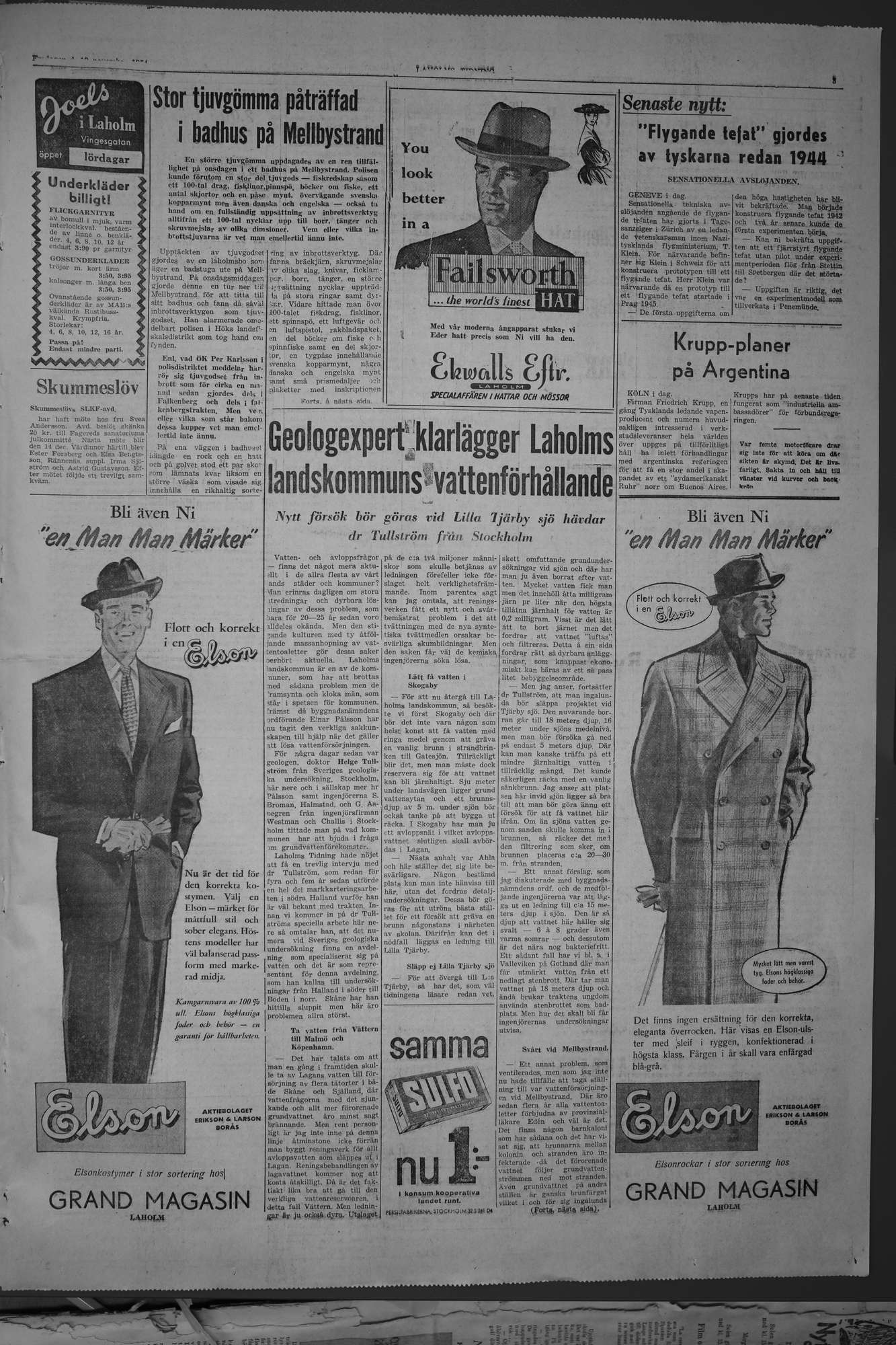 Laholms Tidning Fredag 19 november 1954, sida 3