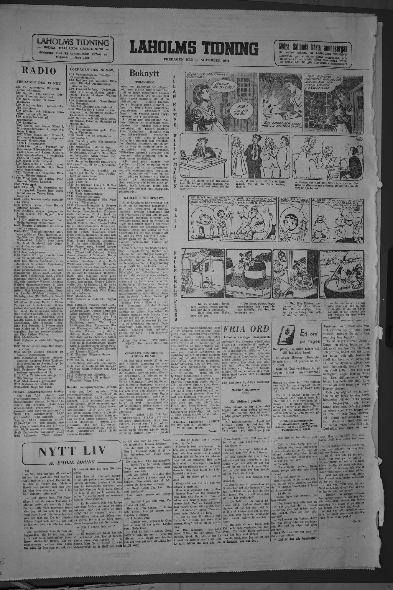 Laholms Tidning Fredag 19 november 1954, sida 8