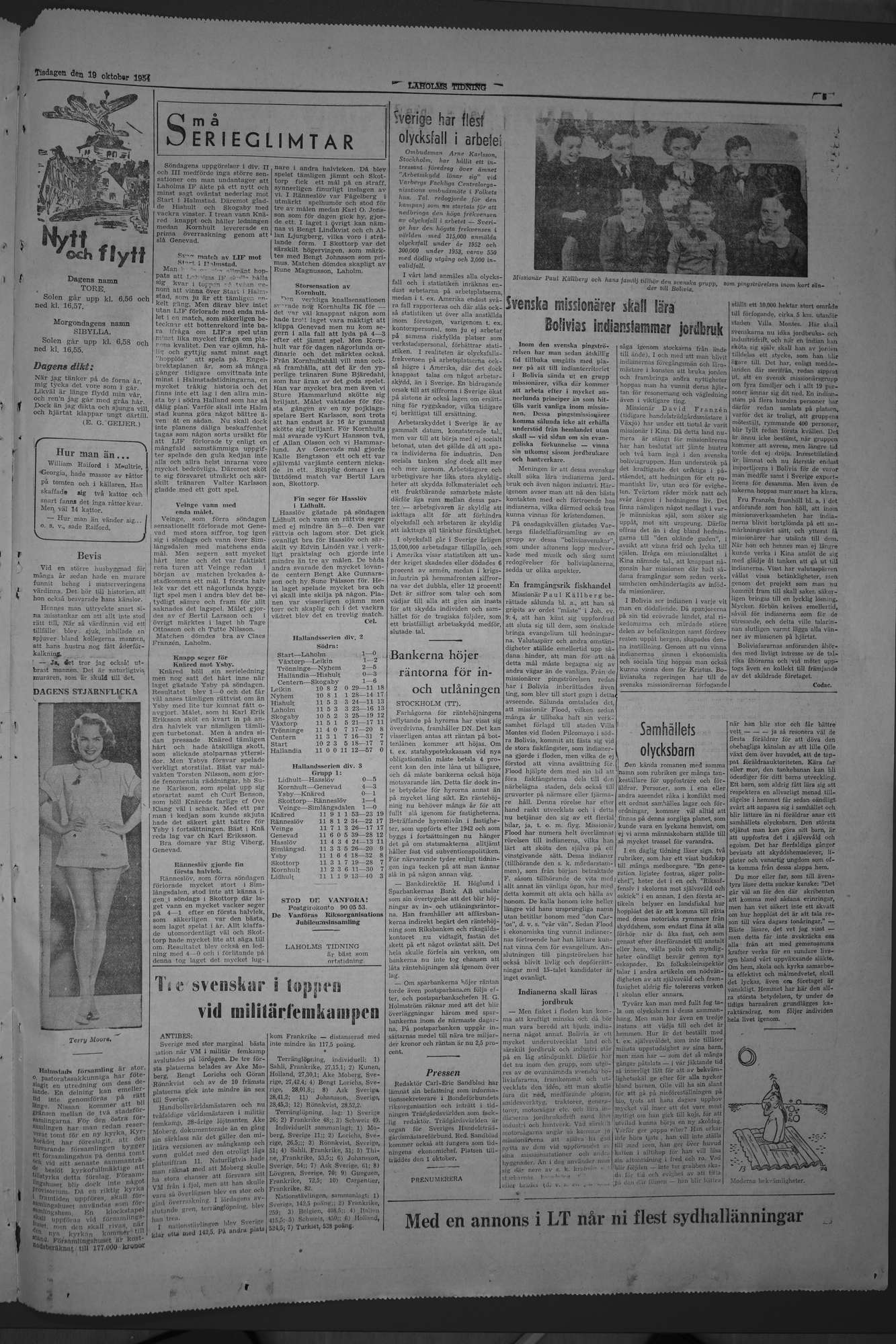 Laholms Tidning Tisdag 19 oktober 1954, sida 5
