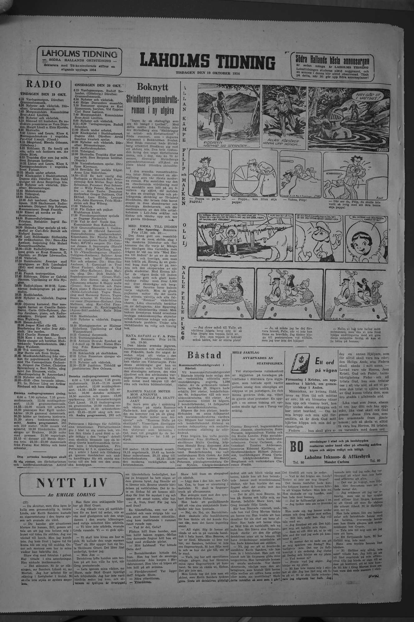 Laholms Tidning Tisdag 19 oktober 1954, sida 6