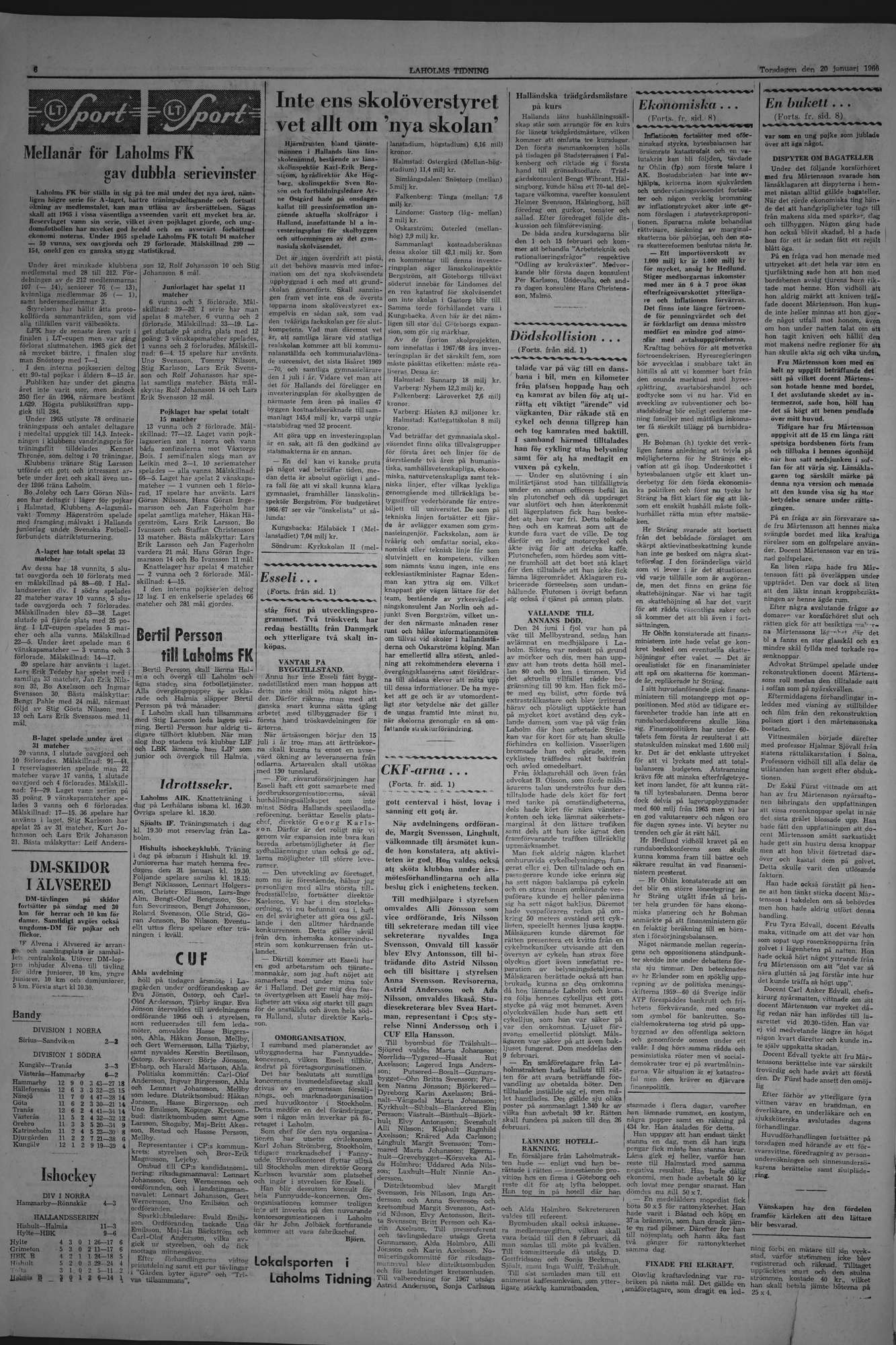 Laholms Tidning Torsdag 20 januari 1966, sida 6