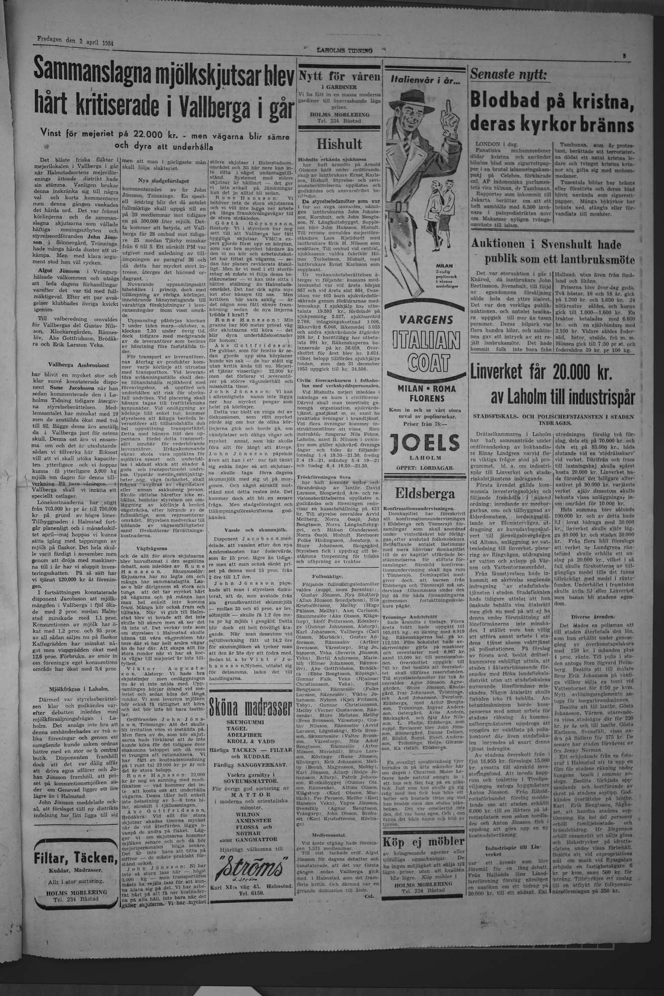 Laholms Tidning Fredag 2 april 1954, sida 3