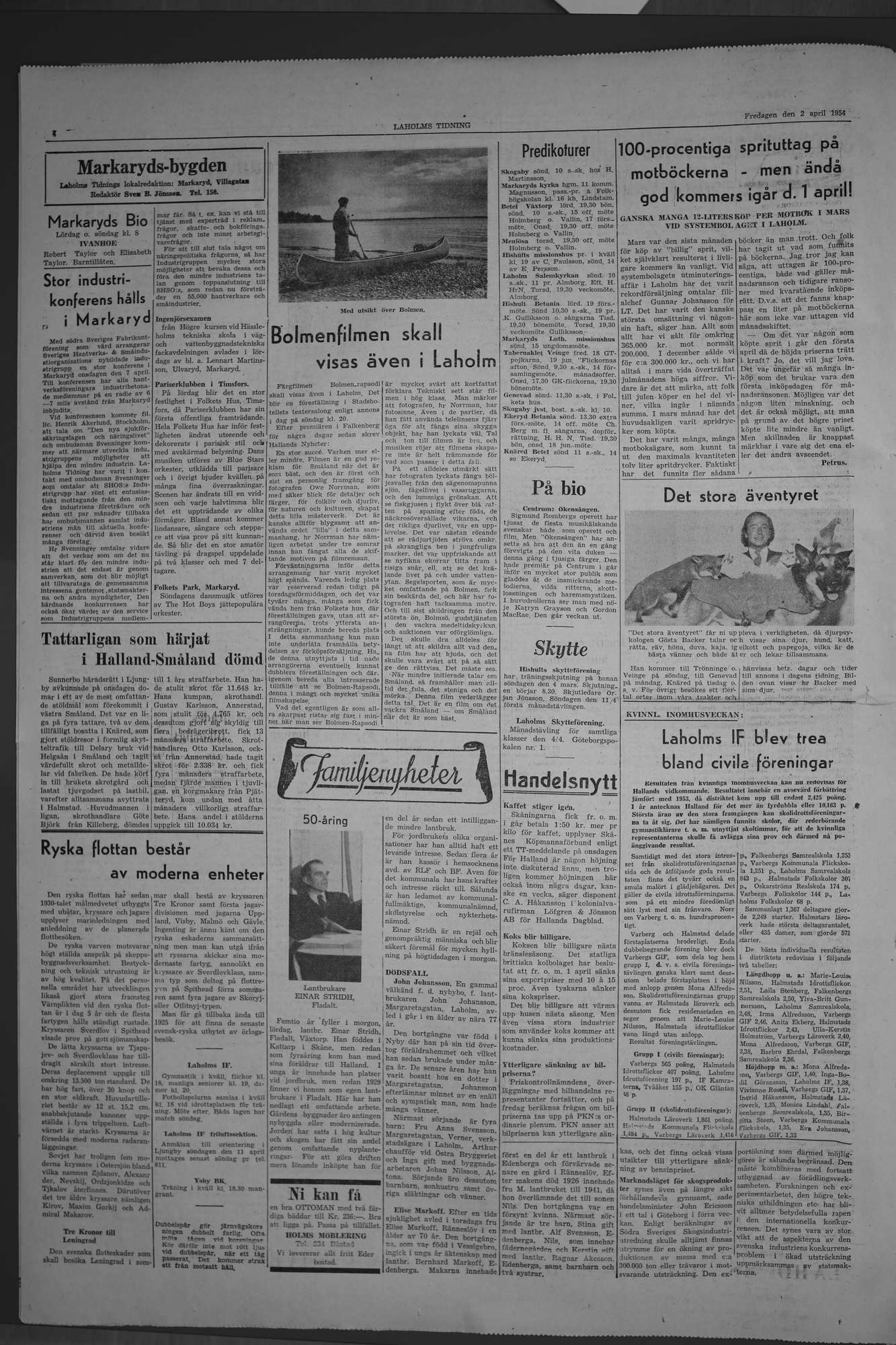 Laholms Tidning Fredag 2 april 1954, sida 4