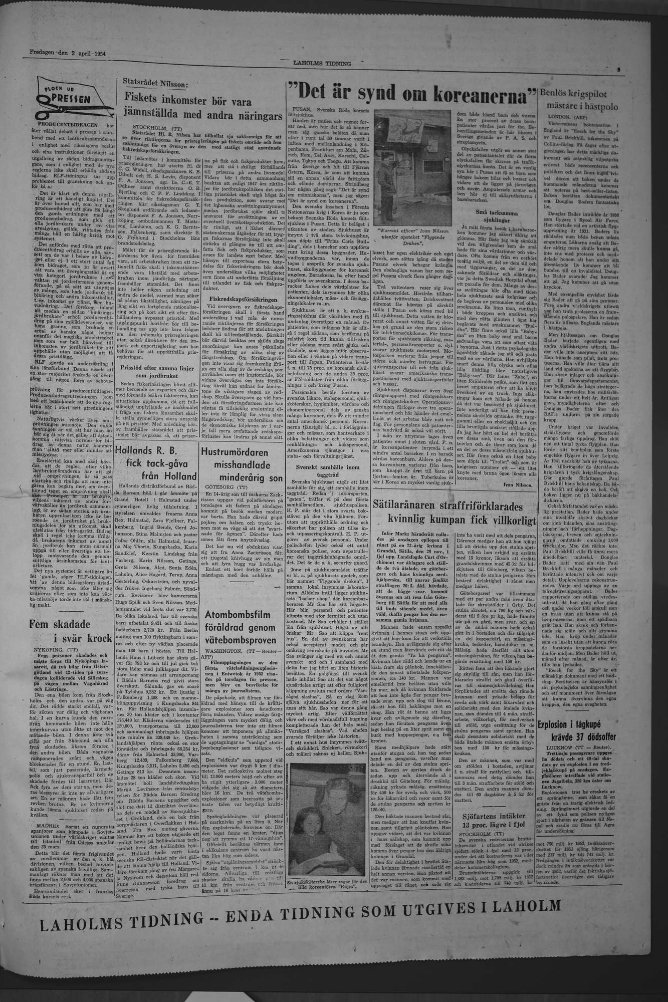 Laholms Tidning Fredag 2 april 1954, sida 5